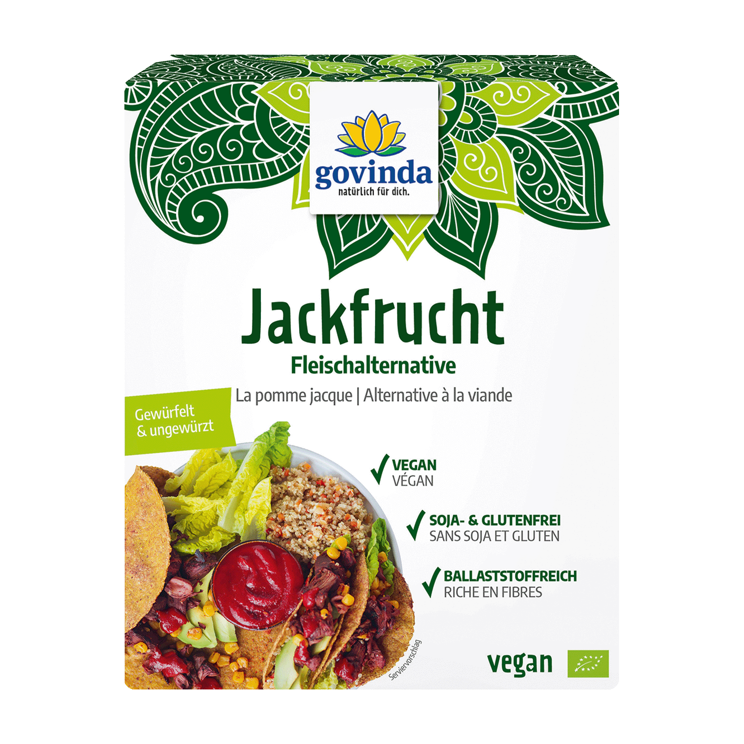 Jackfrucht Fruchtfleisch gewürfelt, BIO, 200g