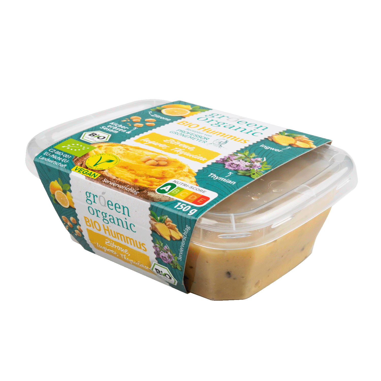 Hummus Zitrone Ingwer Thymian, BIO, 150g