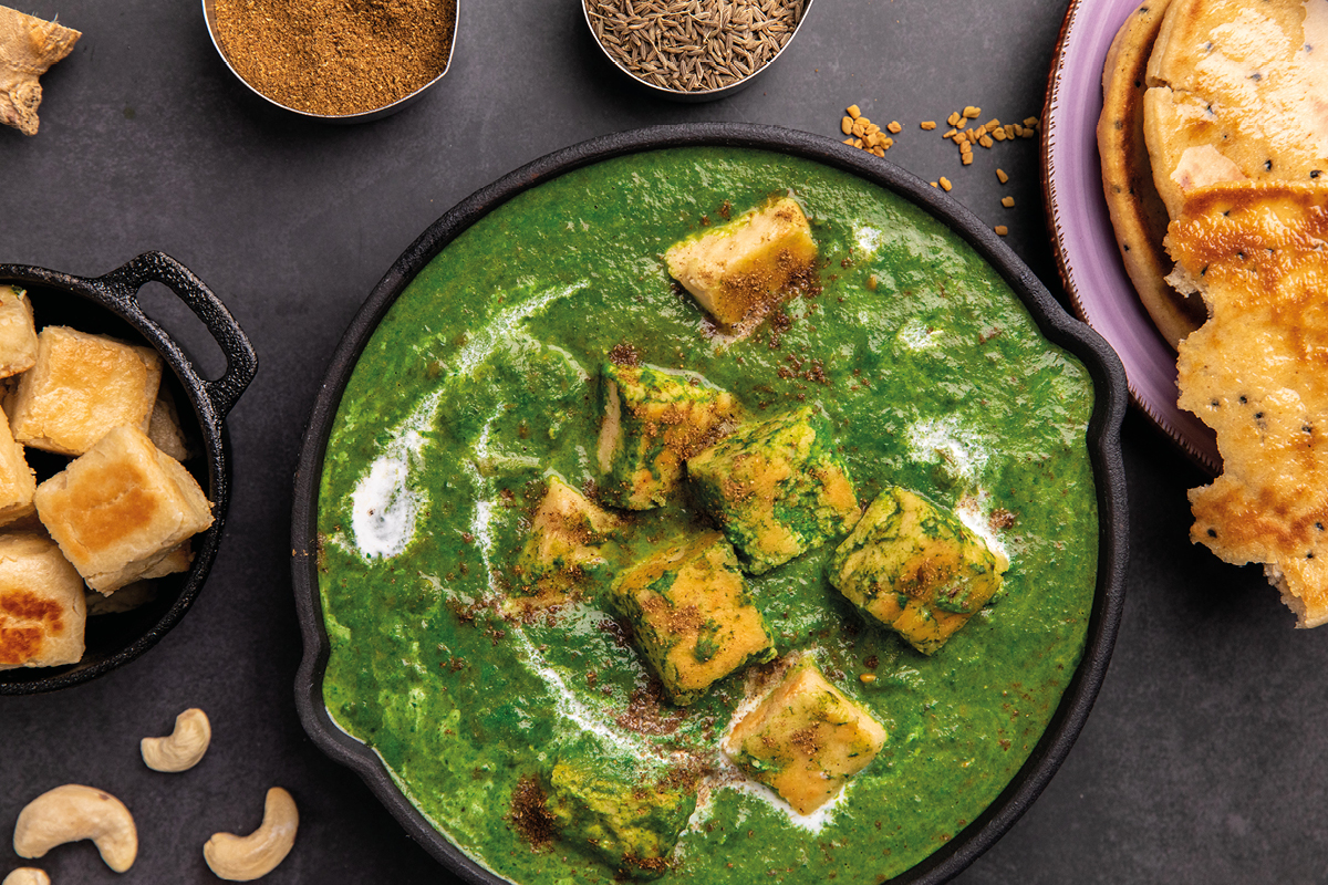 Vegan Paneer with spinach