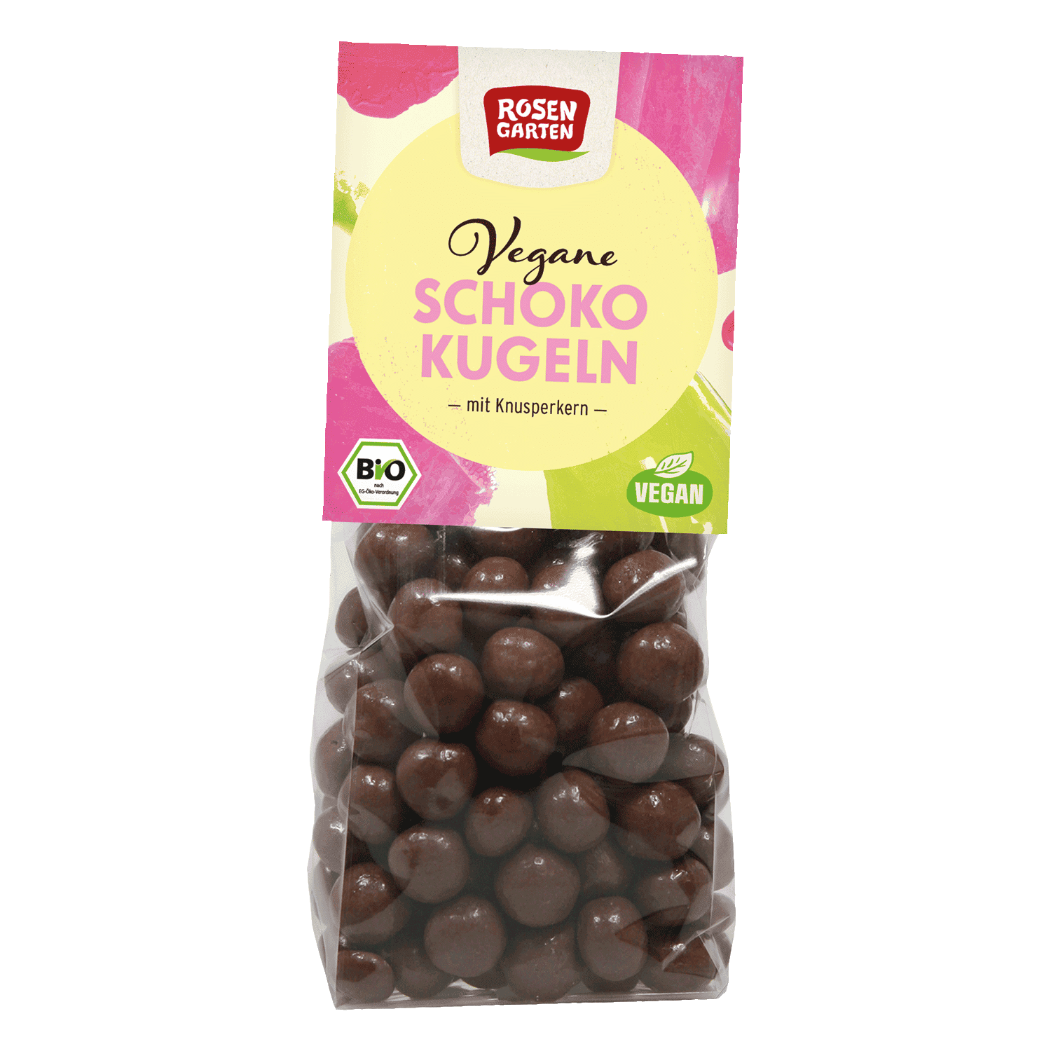 Vegane Schoko-Kugeln mit Knusperkern, BIO, 80g