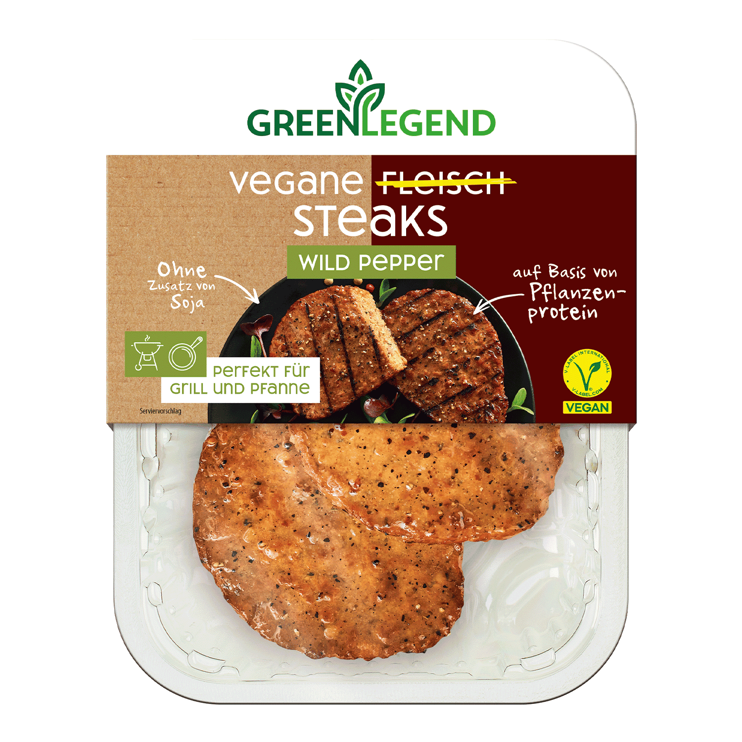 Vegane Fleisch Steaks Wild Pepper, 160g