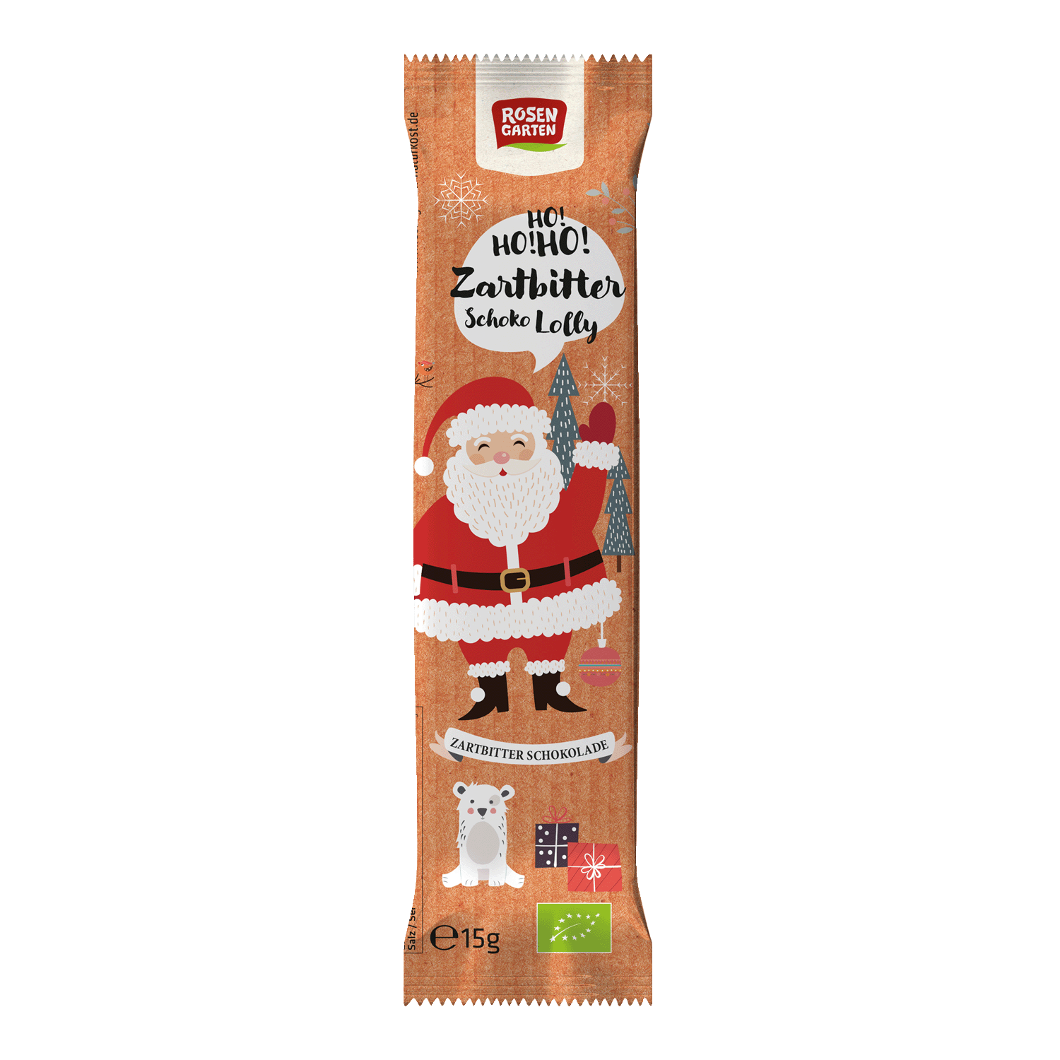 ZARTBITTER SCHOKO LOLLY Weihnachtsmann, BIO, 15g