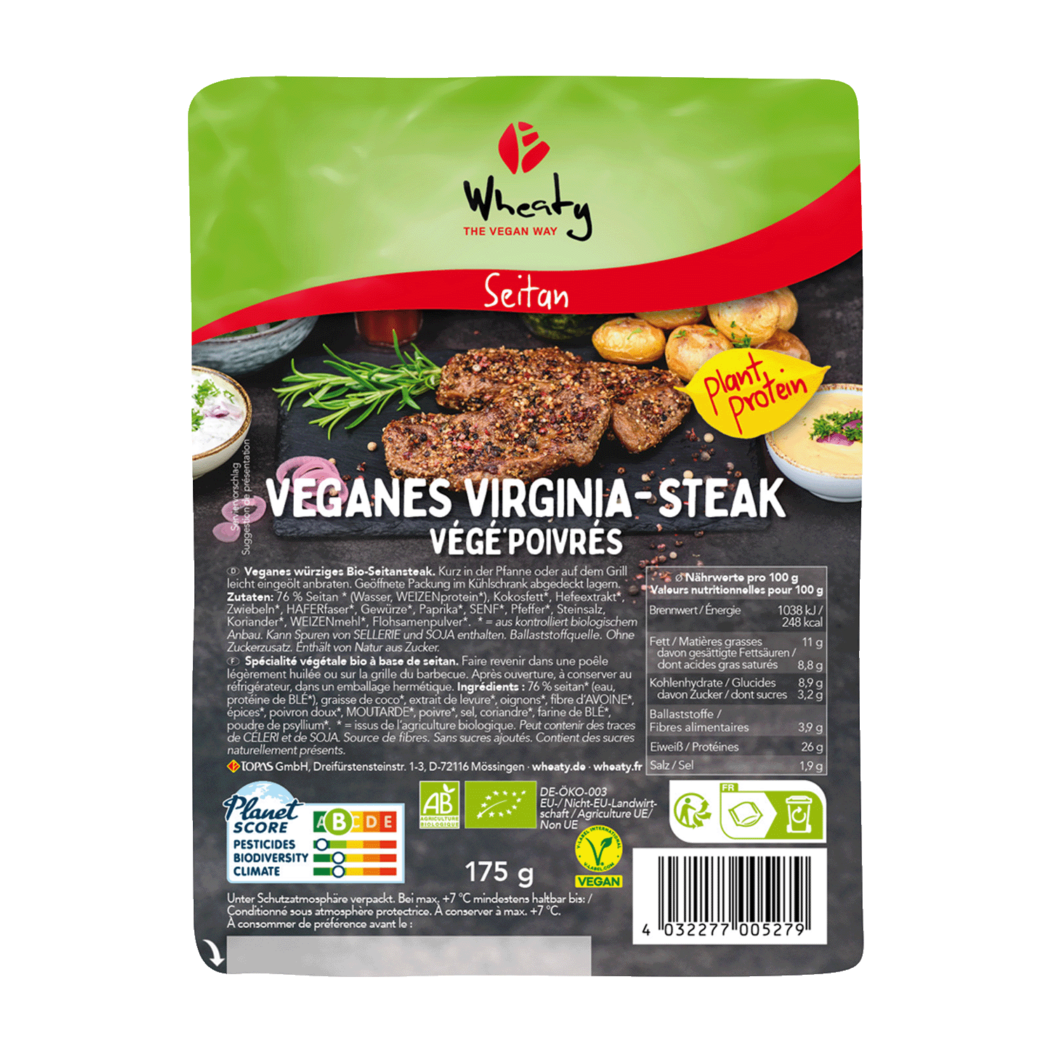 Veganes Virginia-Steak, BIO, 175g