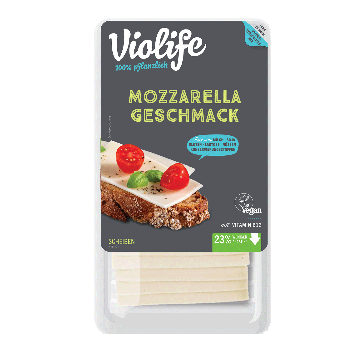 Scheiben mit Mozzarella Geschmack, 140g