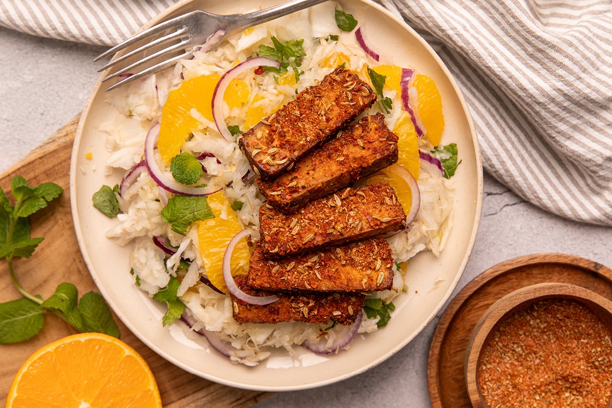 Mallorcan Tofu Ragout with Fennel and Orange Salad