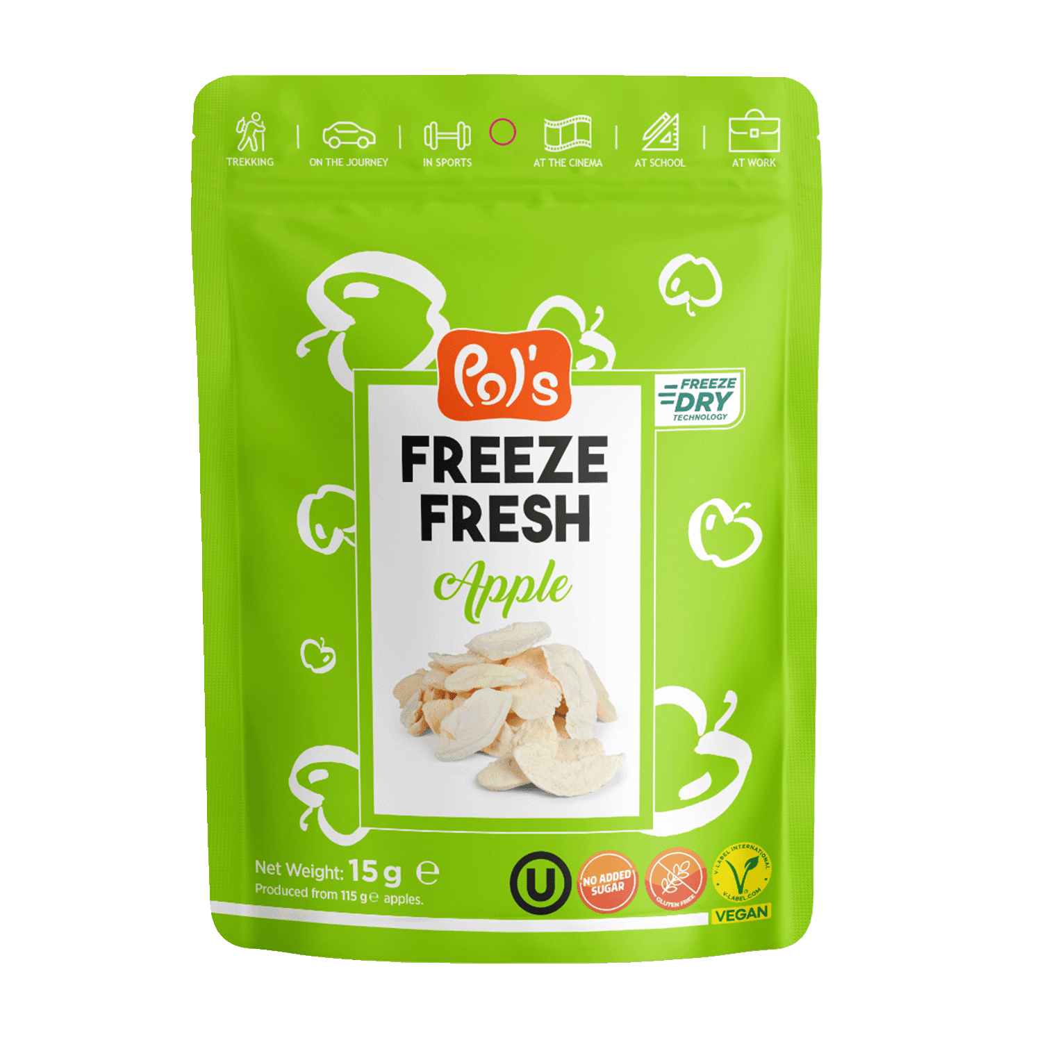 freeze-dried apple fruit chips, 20g