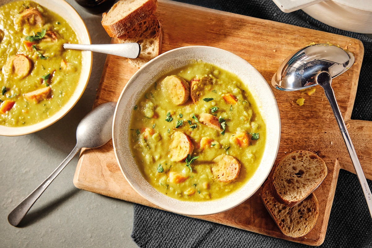 Pea Soup with New Meat* Sausage