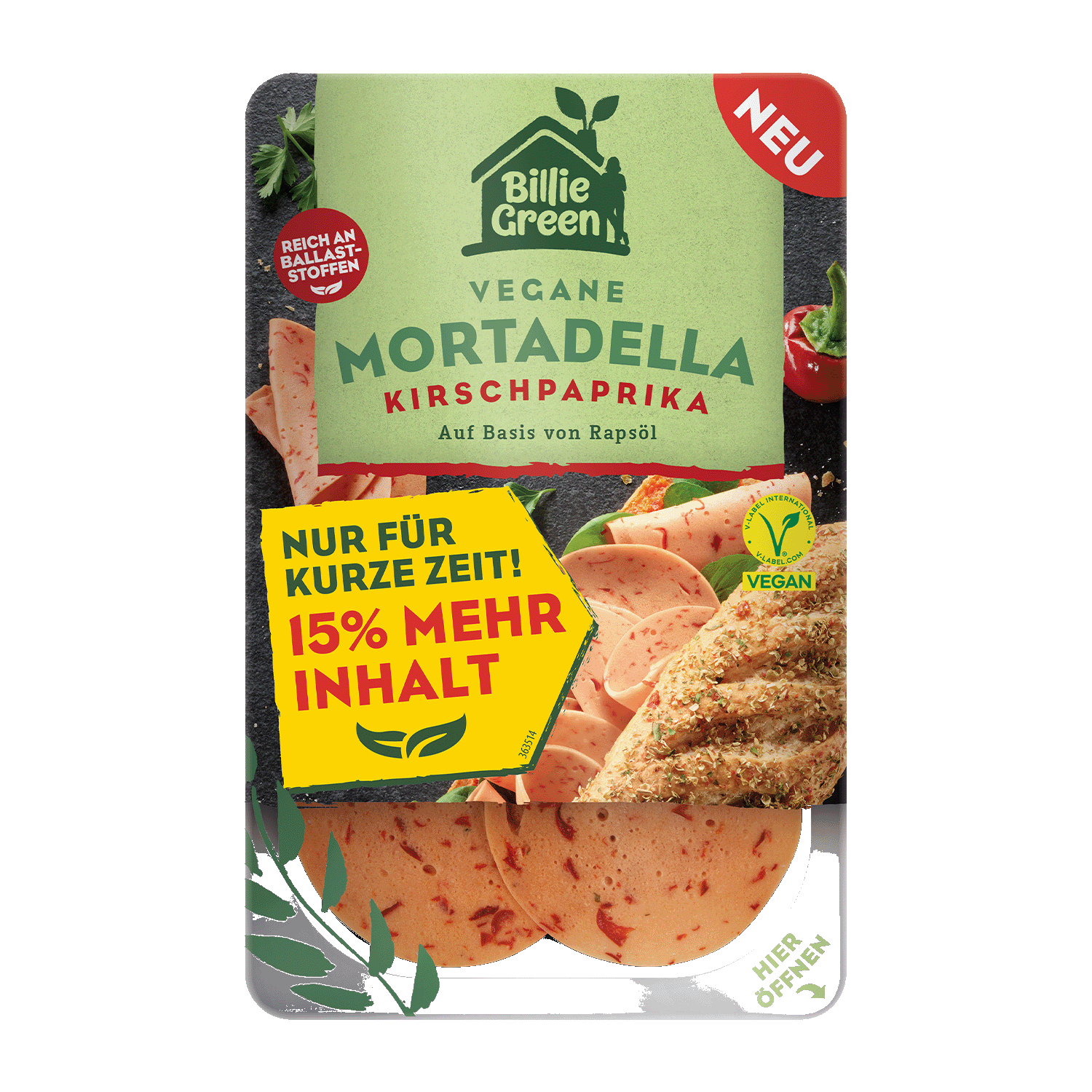 Vegan Mortadella Cherry Paprika, 92g