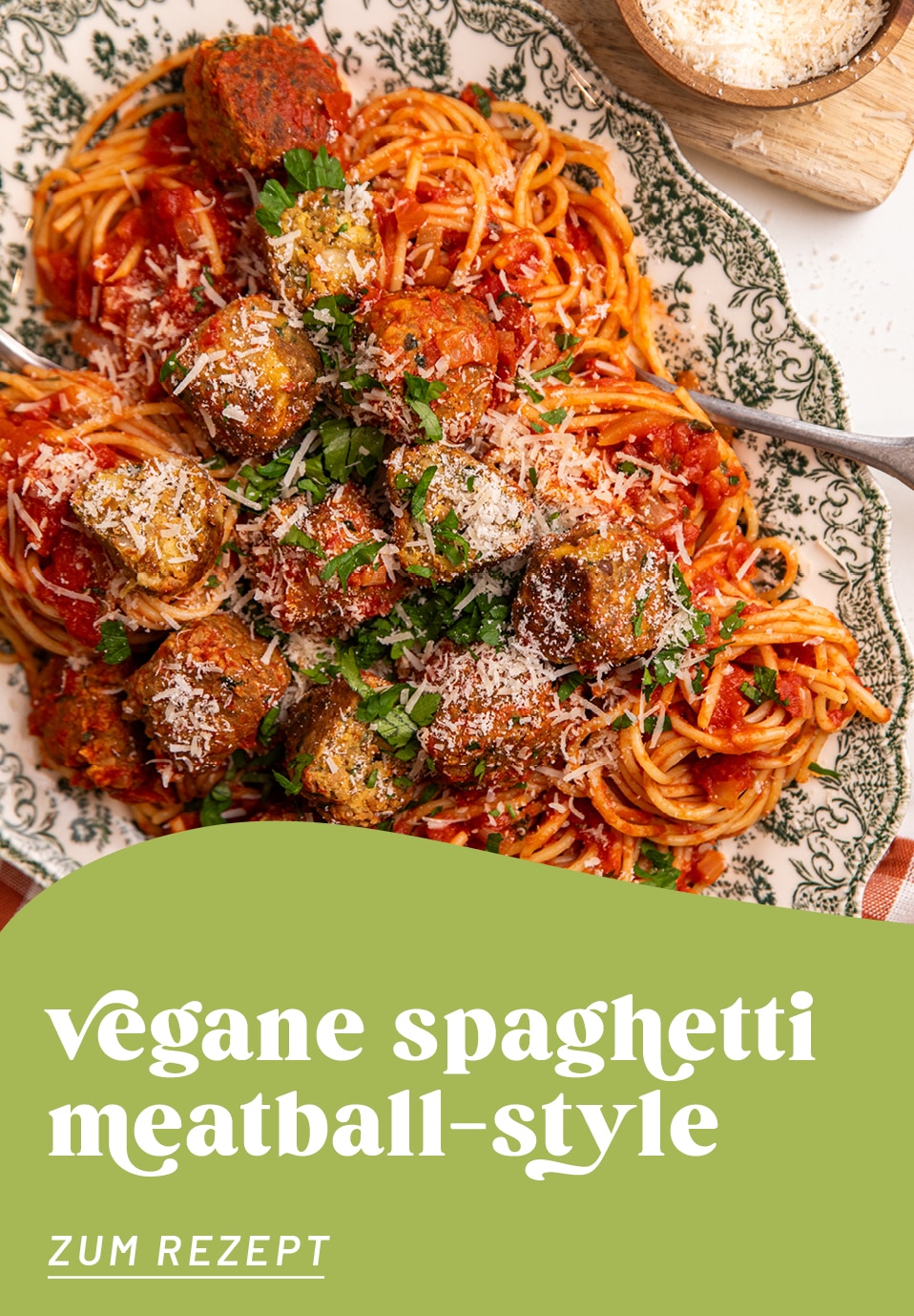 Vegane Alternative zu Meatball-Spaghetti